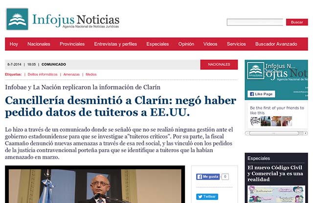 Publicación original por Infojus Noticias