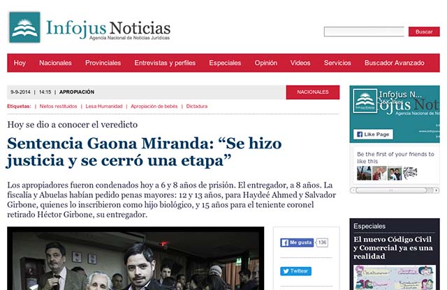 Publicación original por Infojus Noticias