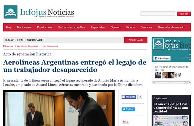 Publicación original por Infojus Noticias