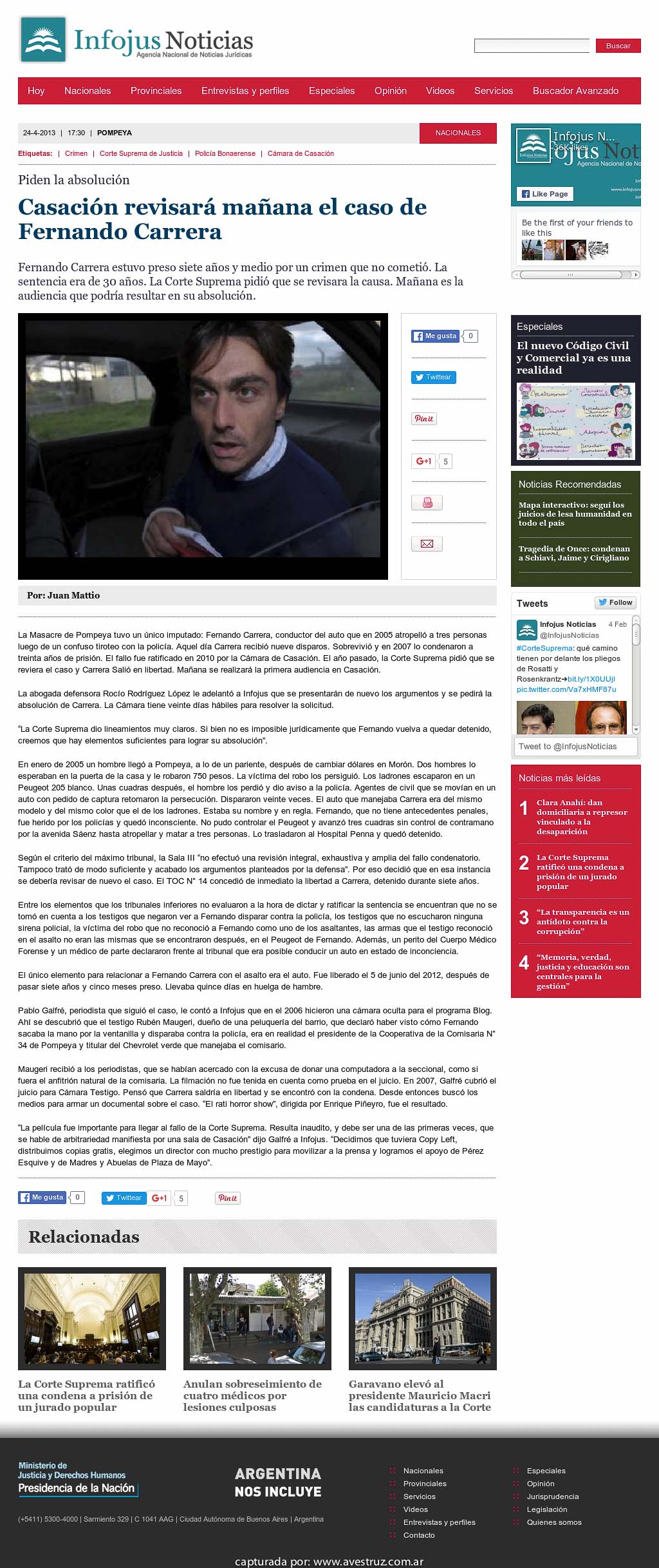 Nota de Infojus borrada