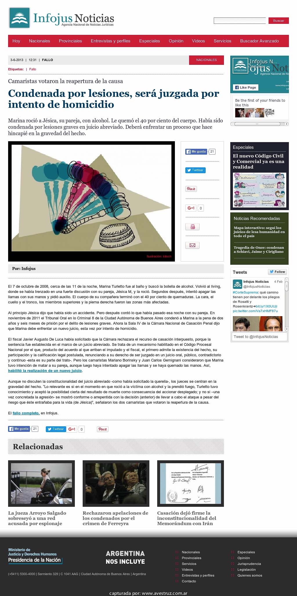 Nota de Infojus borrada