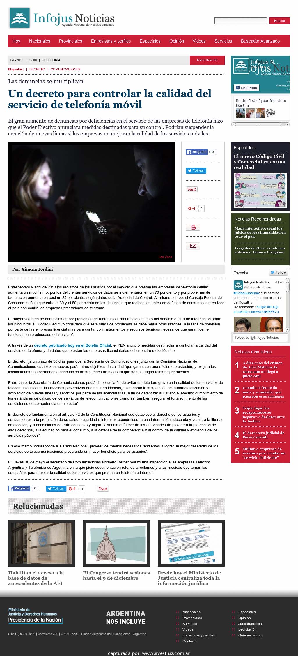 Nota de Infojus borrada