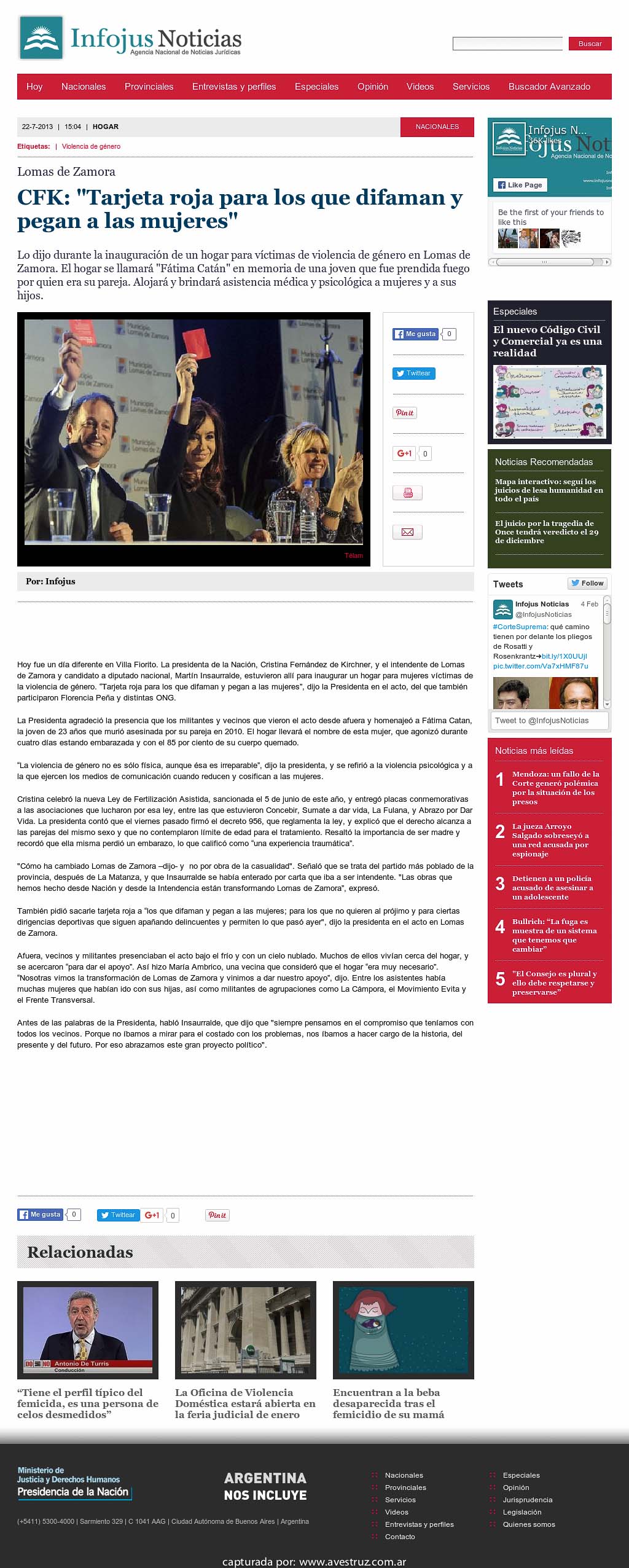 Nota de Infojus borrada
