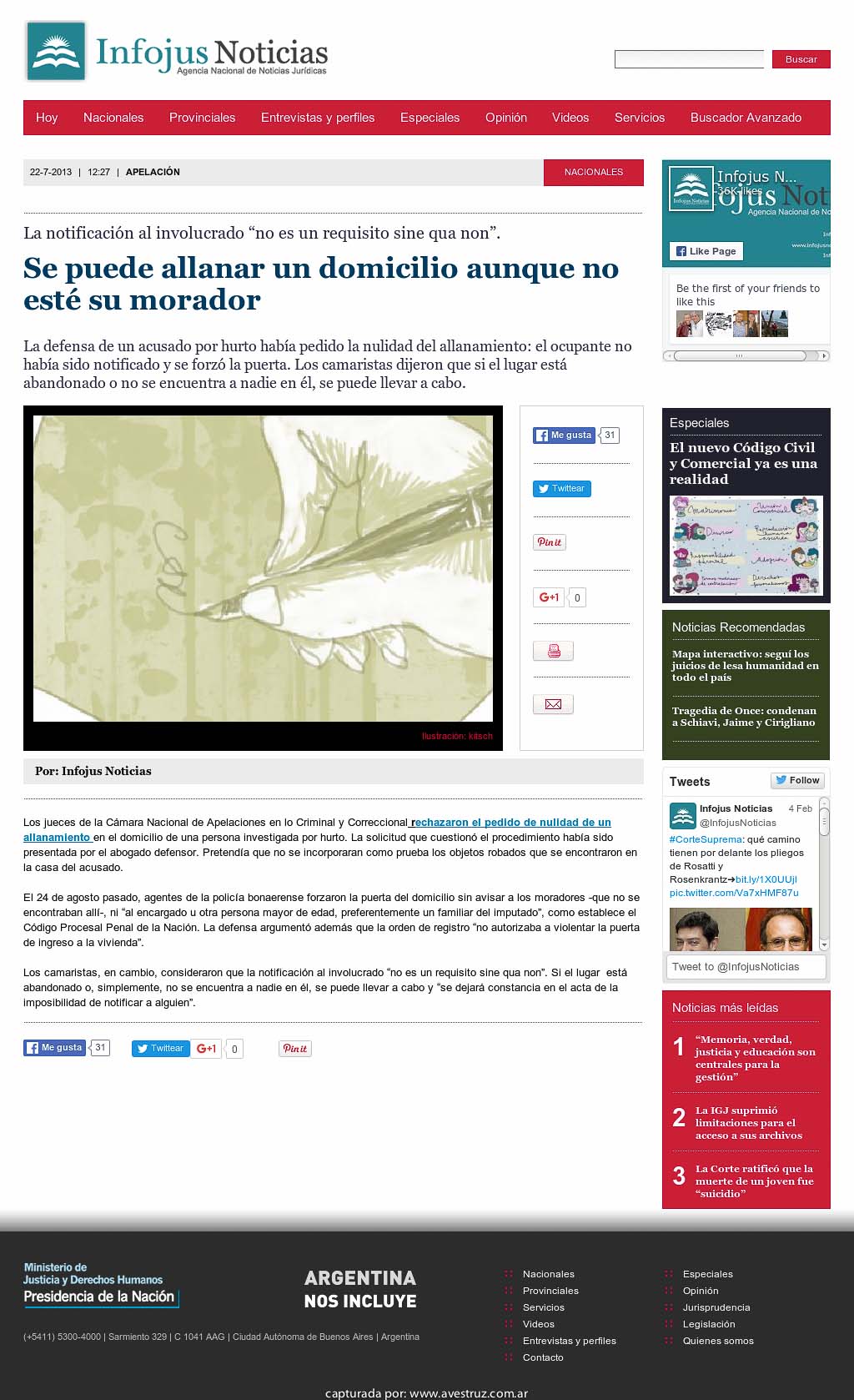 Nota de Infojus borrada