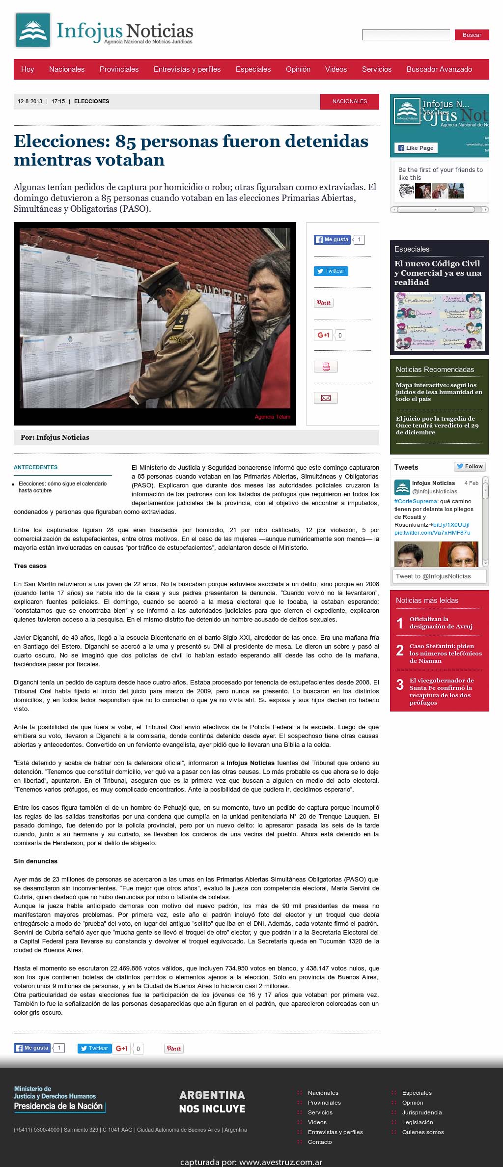 Nota de Infojus borrada