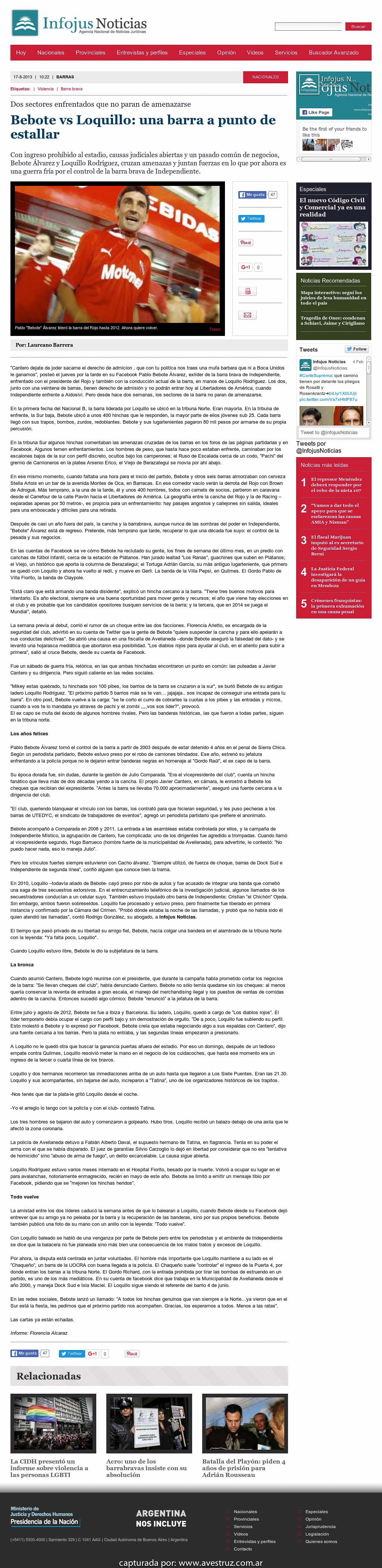 Nota de Infojus borrada