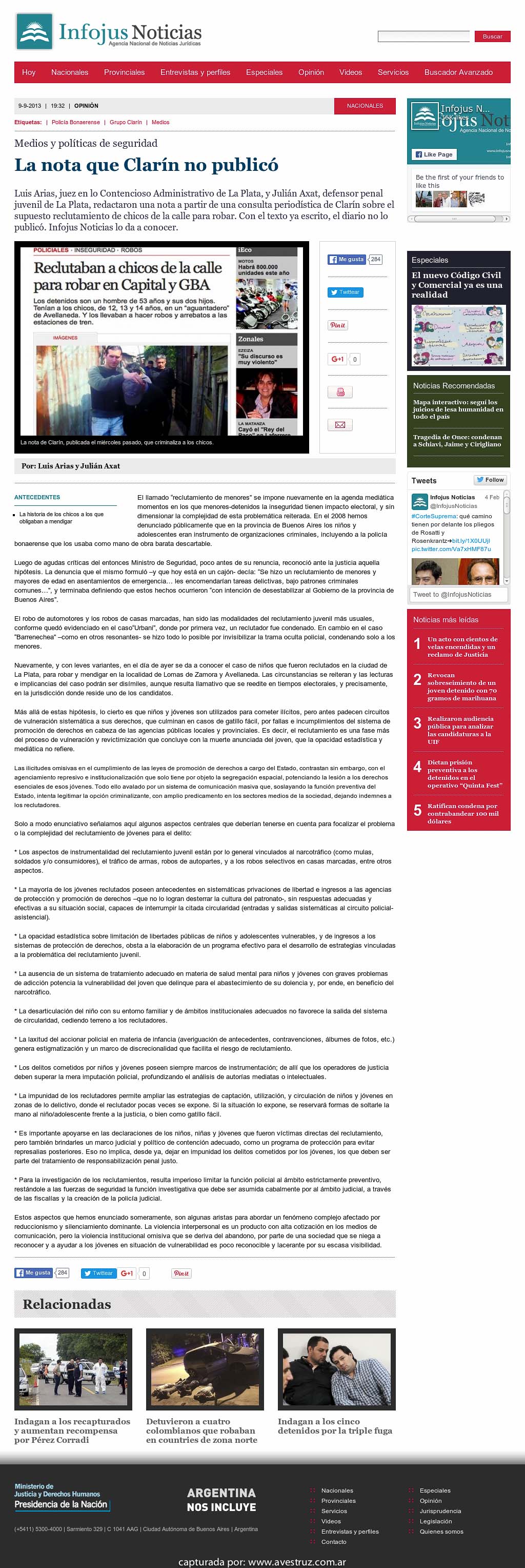 Nota de Infojus borrada