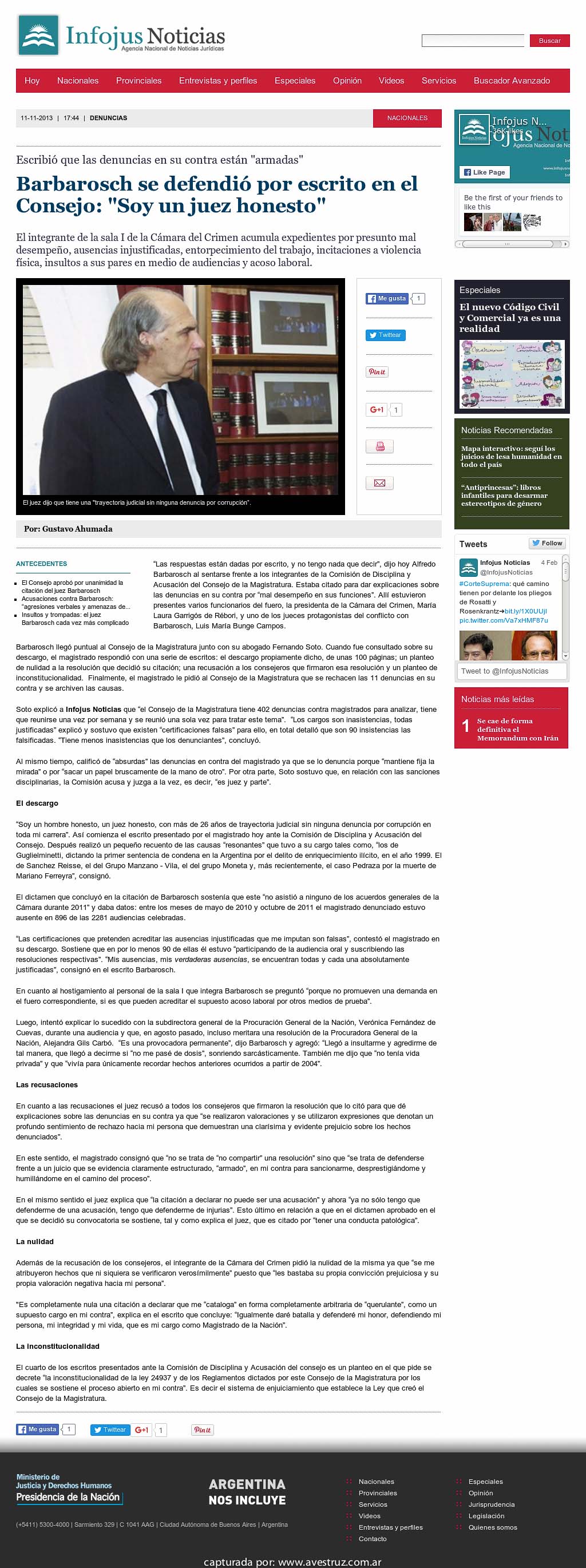 Nota de Infojus borrada