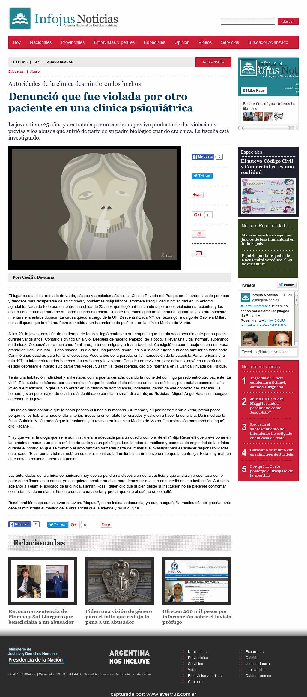 Nota de Infojus borrada