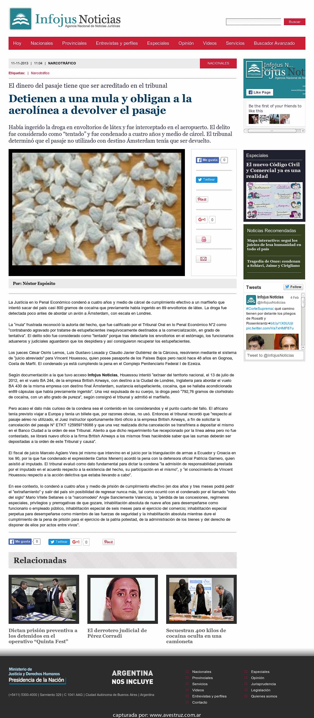 Nota de Infojus borrada