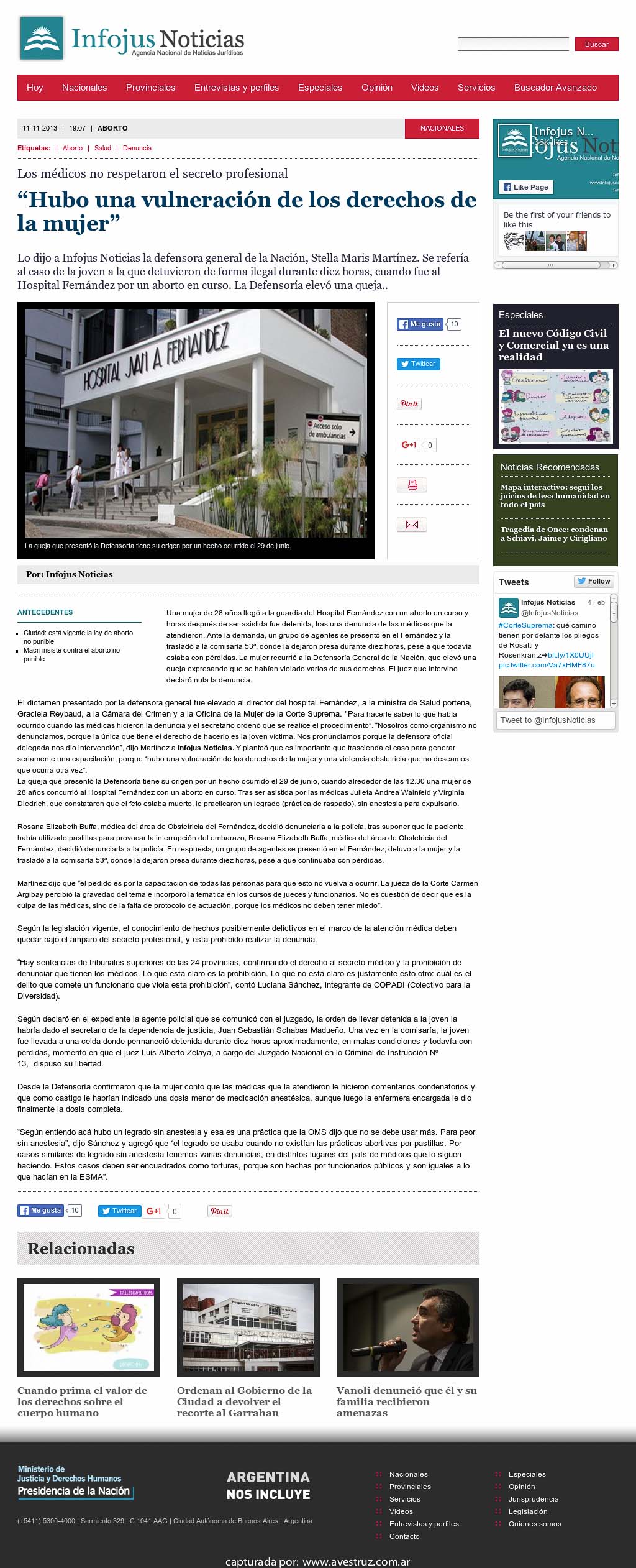 Nota de Infojus borrada