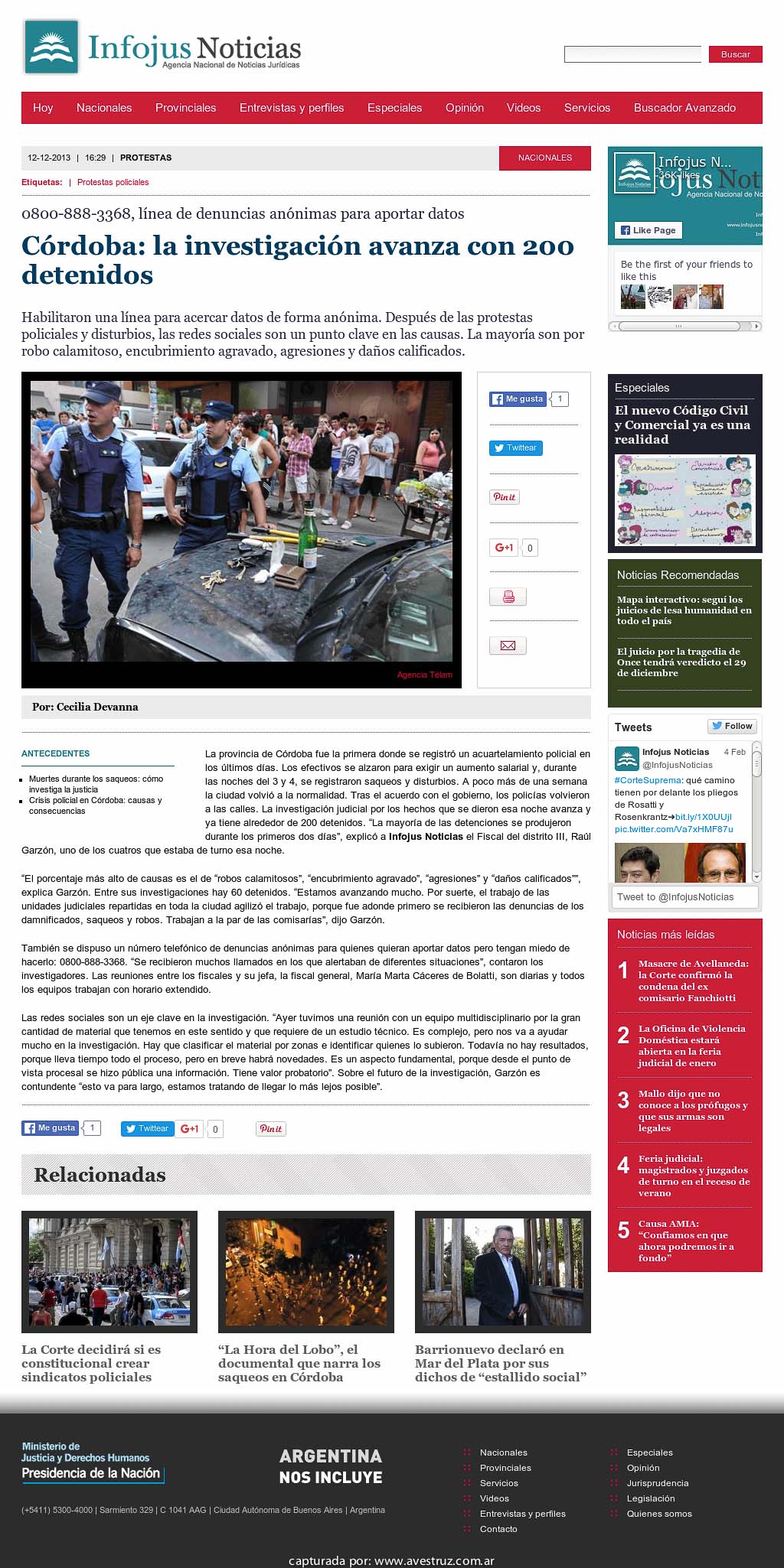 Nota de Infojus borrada