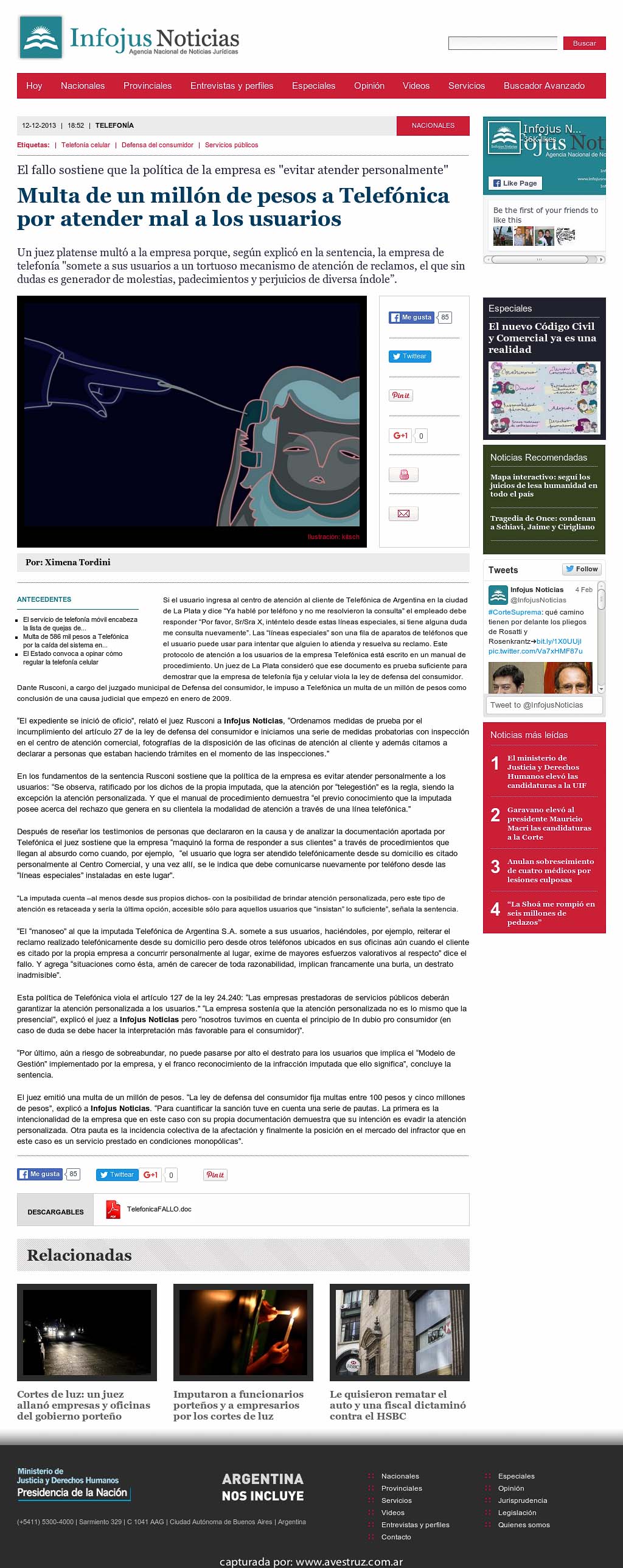 Nota de Infojus borrada