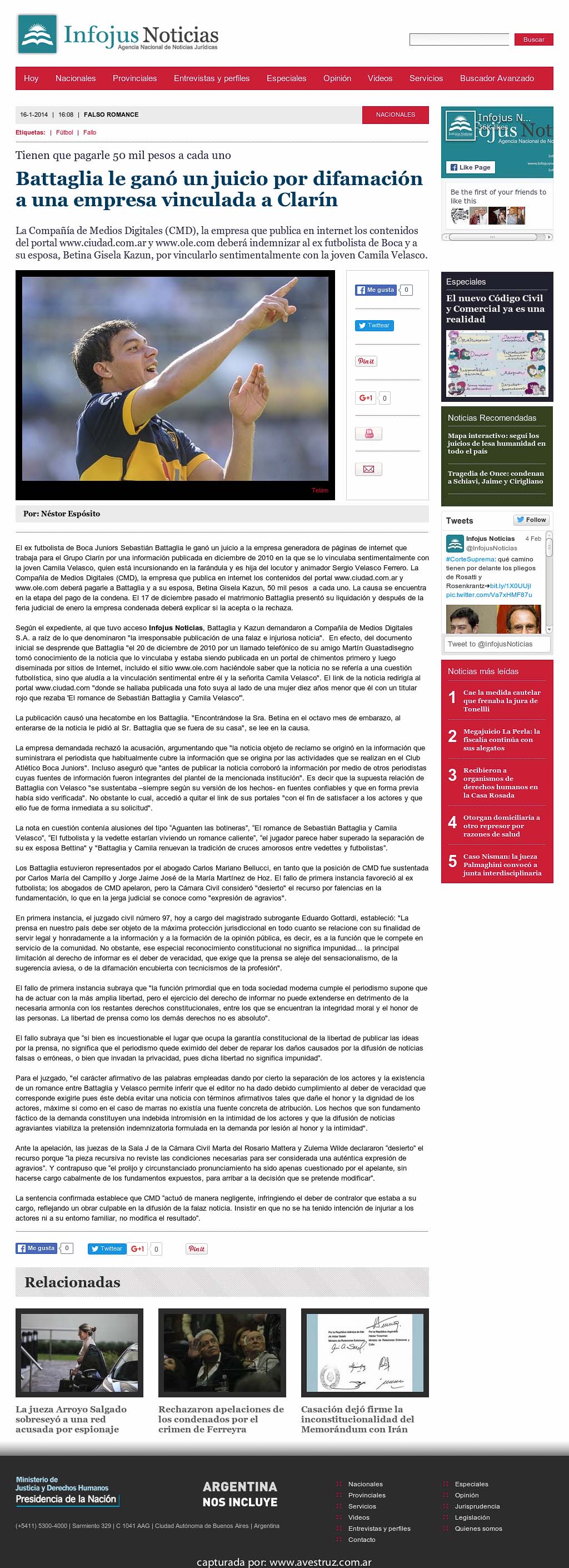 Nota de Infojus borrada