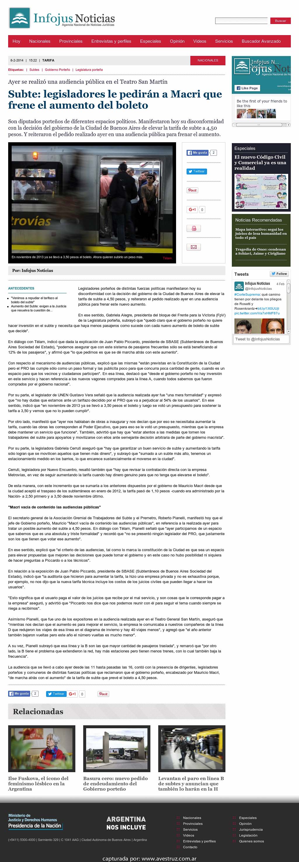 Nota de Infojus borrada