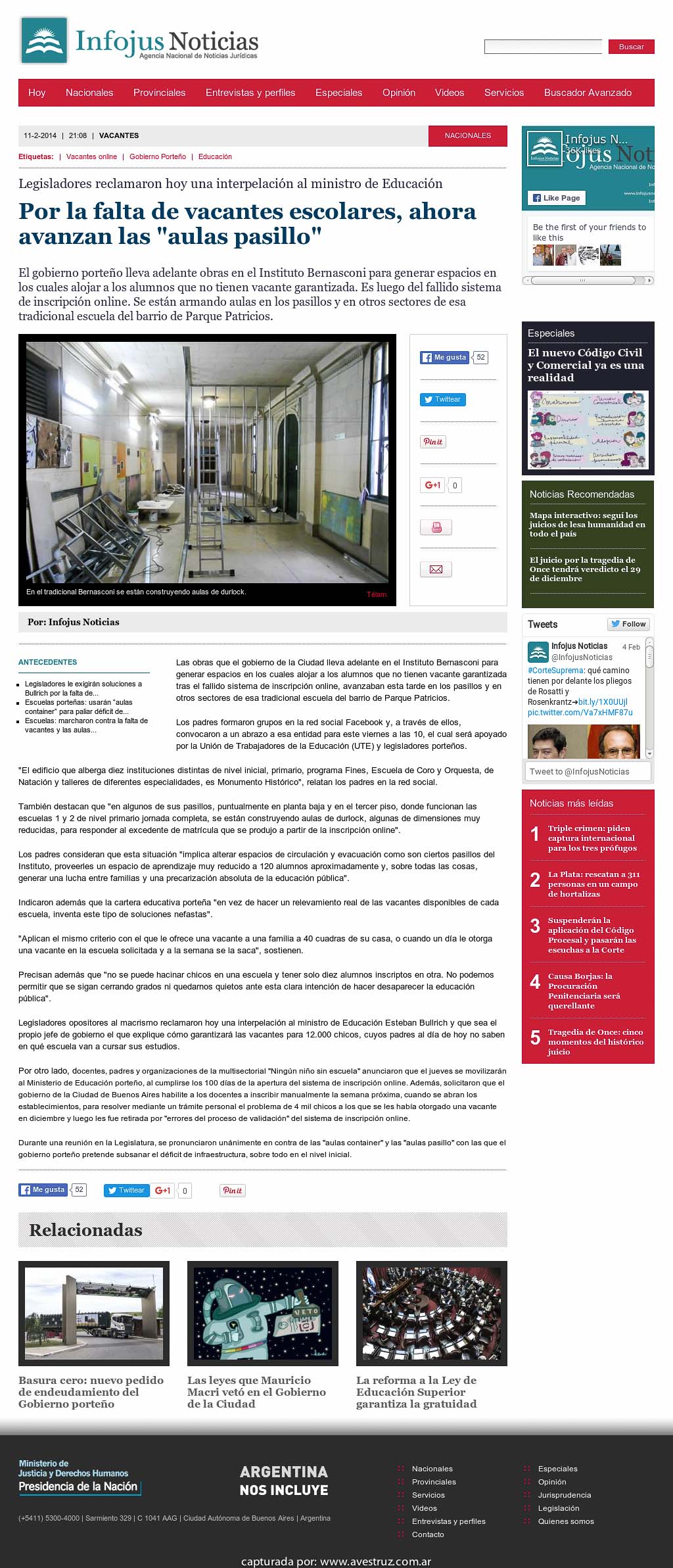 Nota de Infojus borrada
