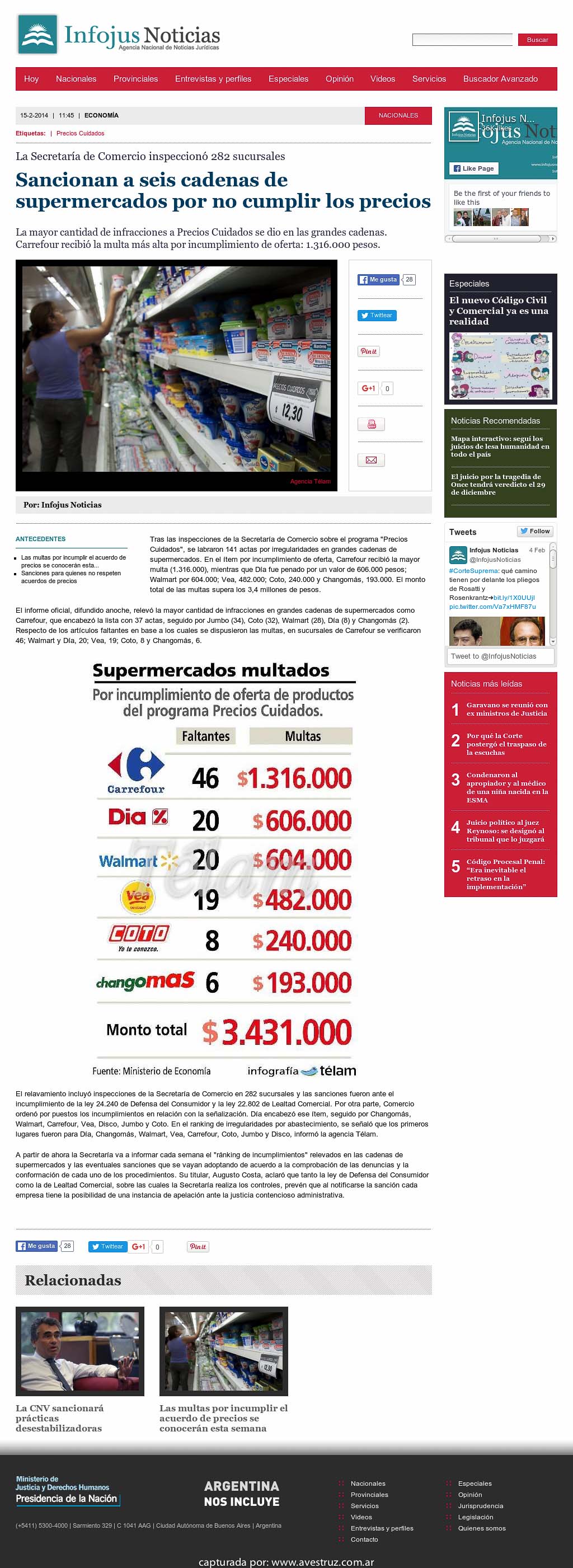 Nota de Infojus borrada