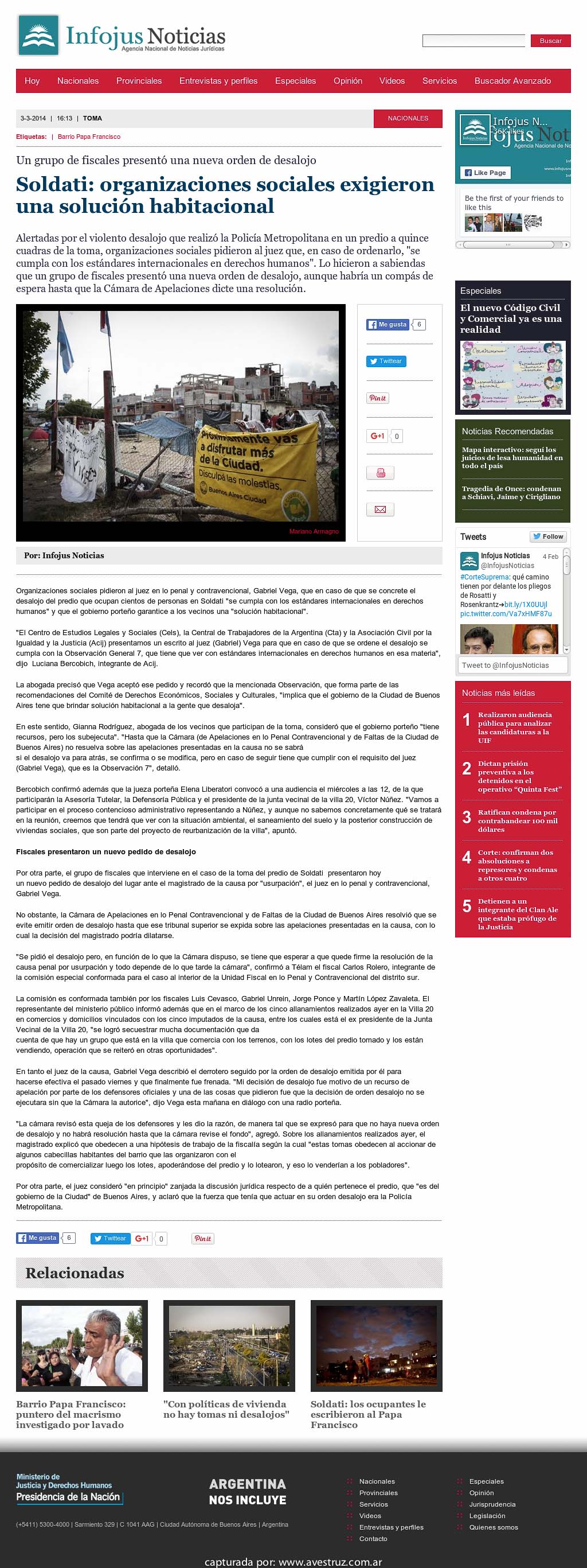 Nota de Infojus borrada