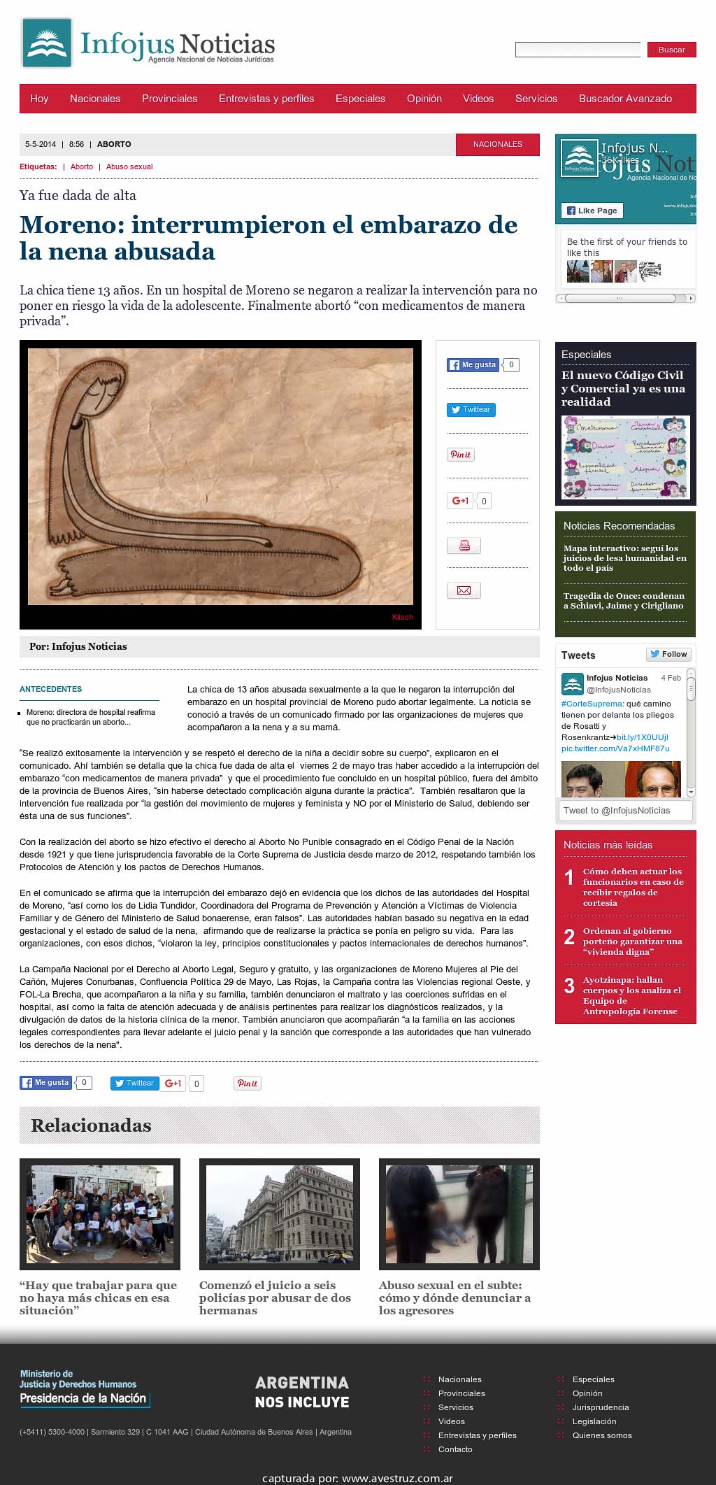 Nota de Infojus borrada