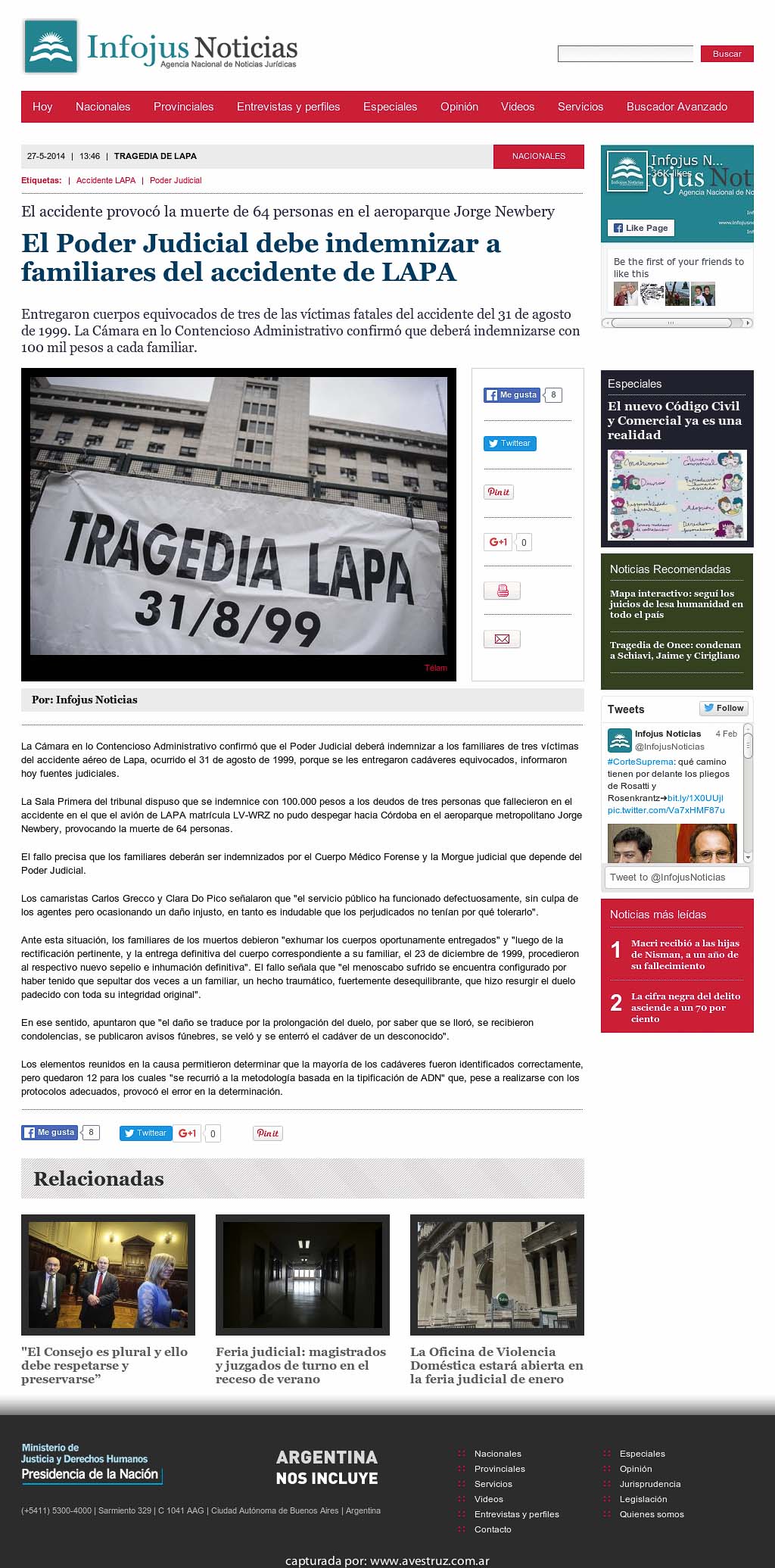 Nota de Infojus borrada