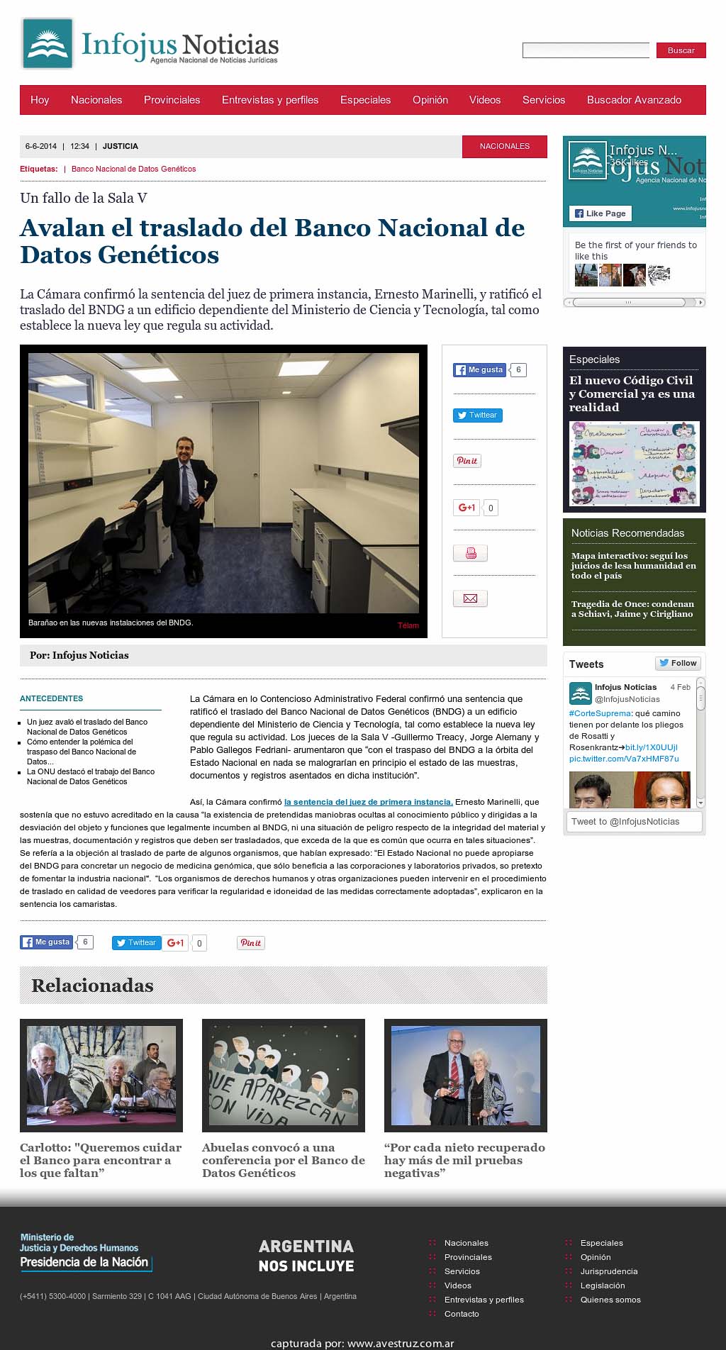 Nota de Infojus borrada