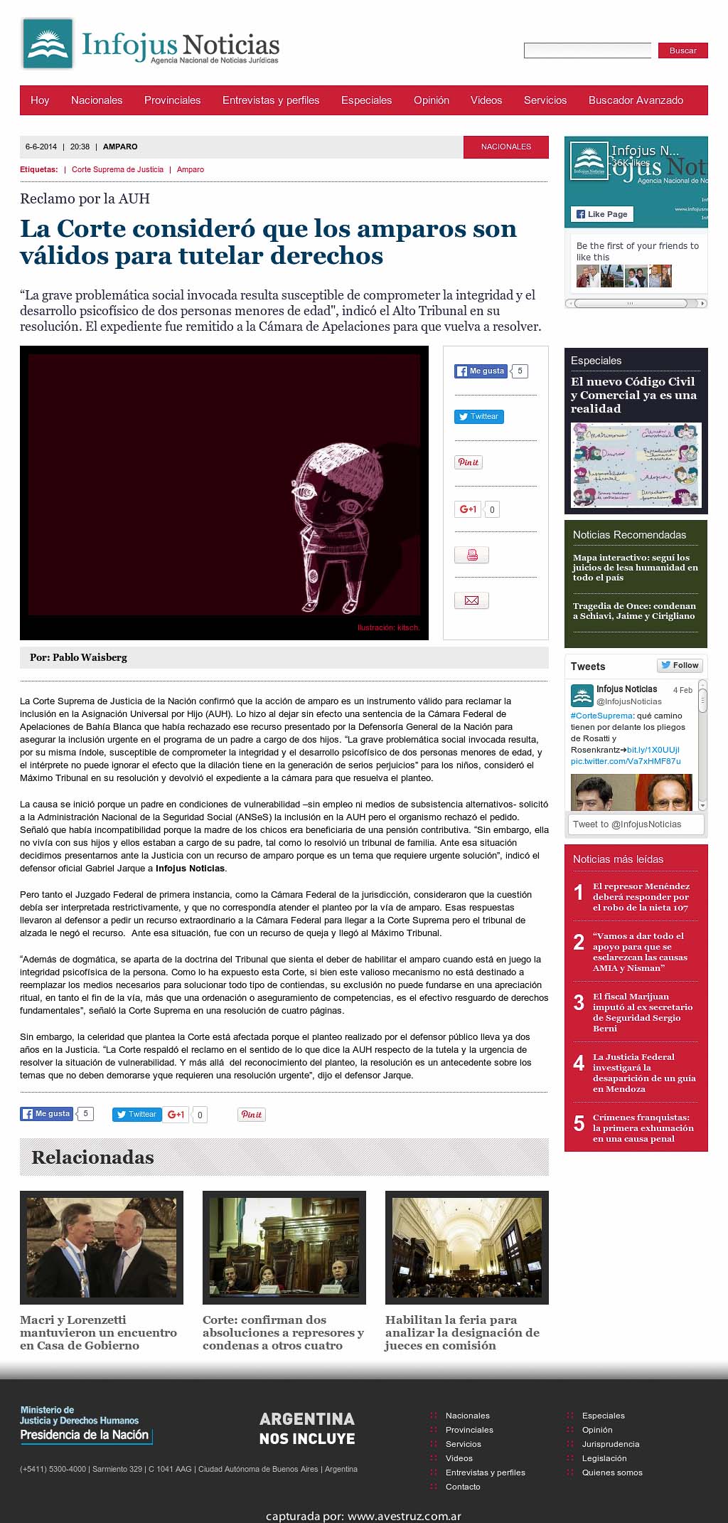 Nota de Infojus borrada