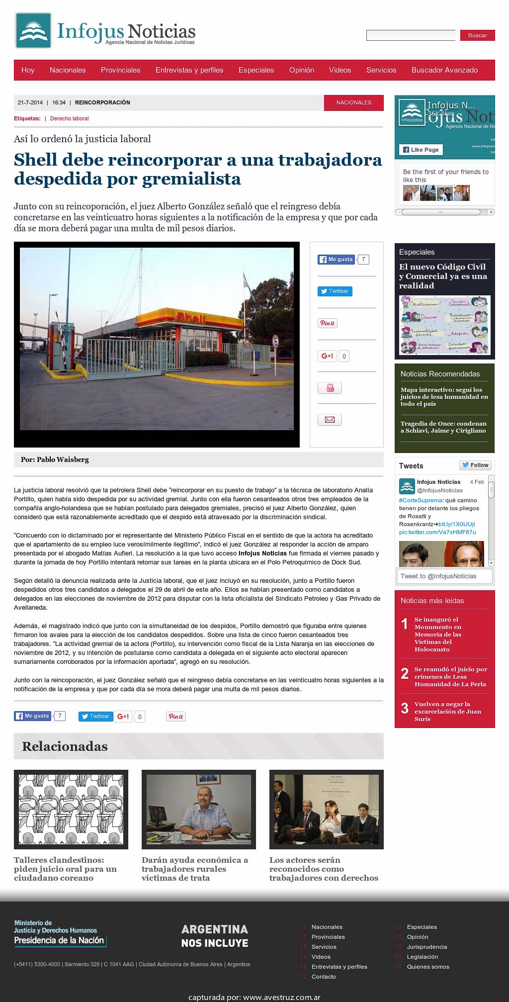 Nota de Infojus borrada