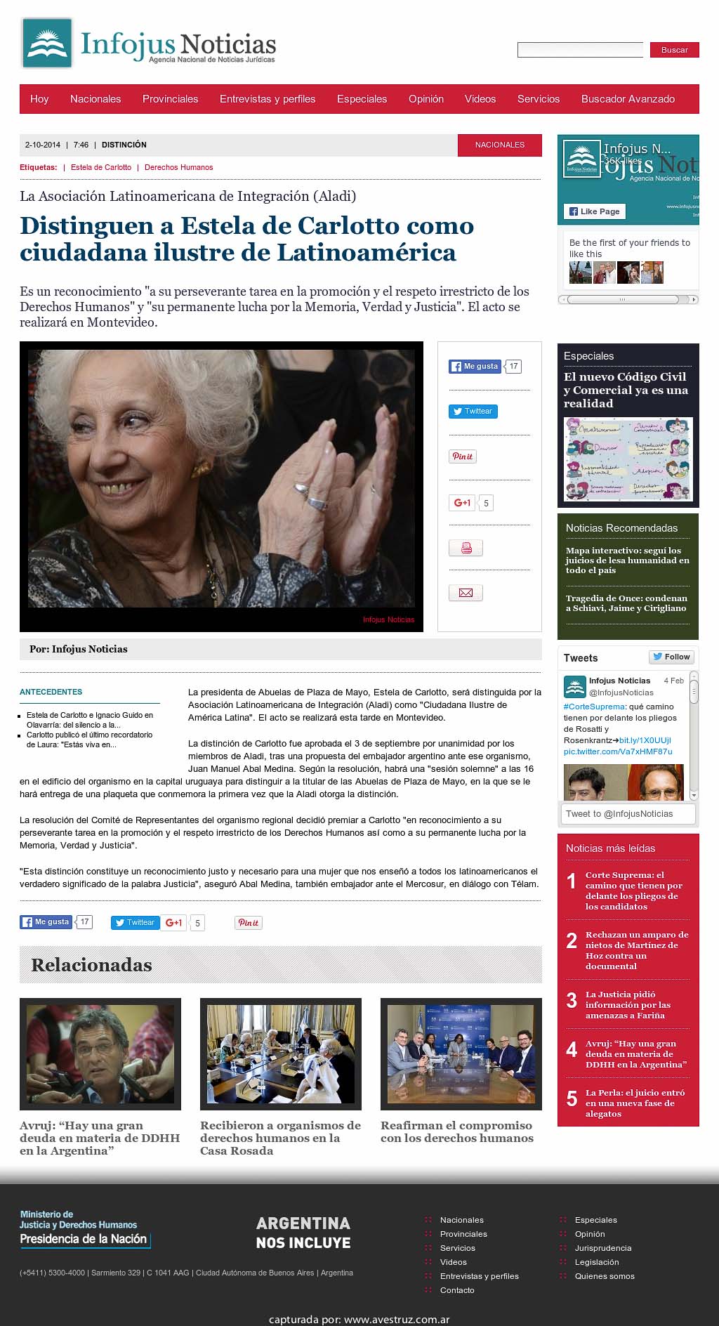 Nota de Infojus borrada