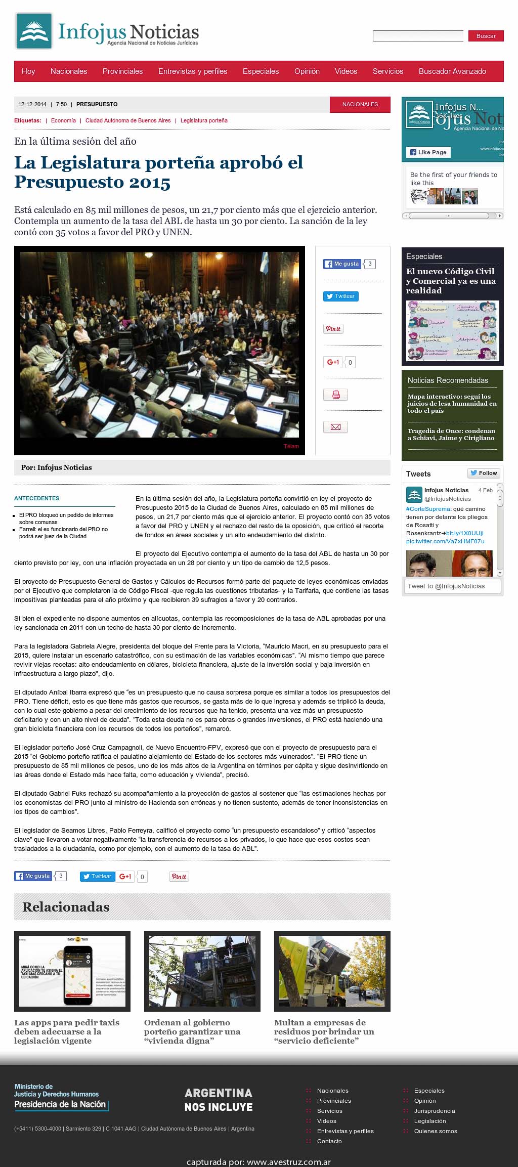 Nota de Infojus borrada