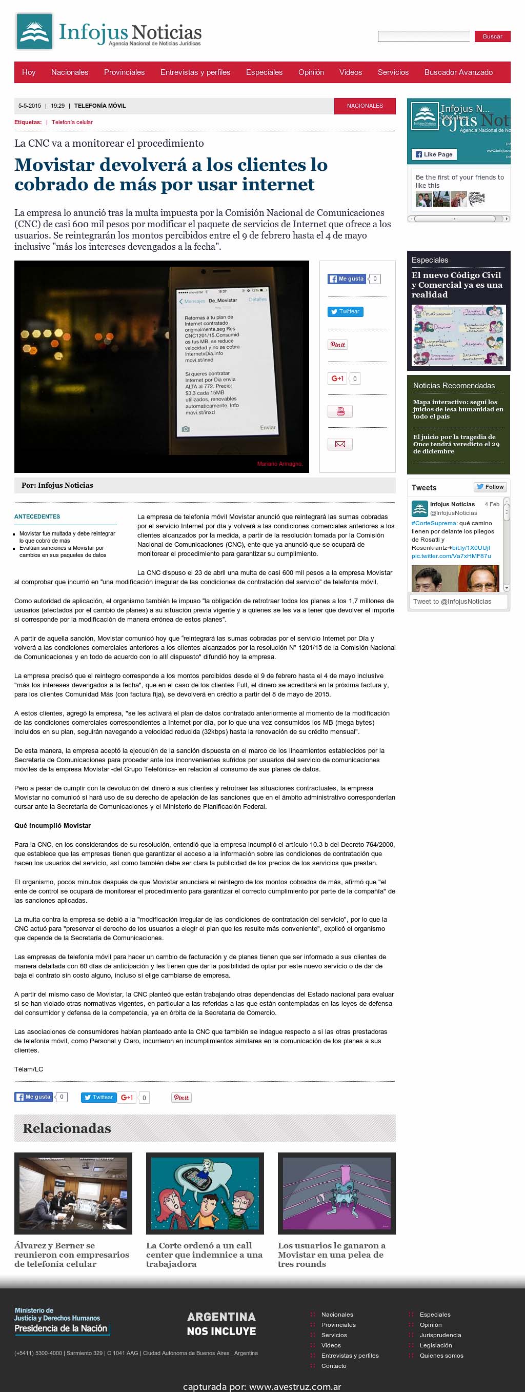 Nota de Infojus borrada