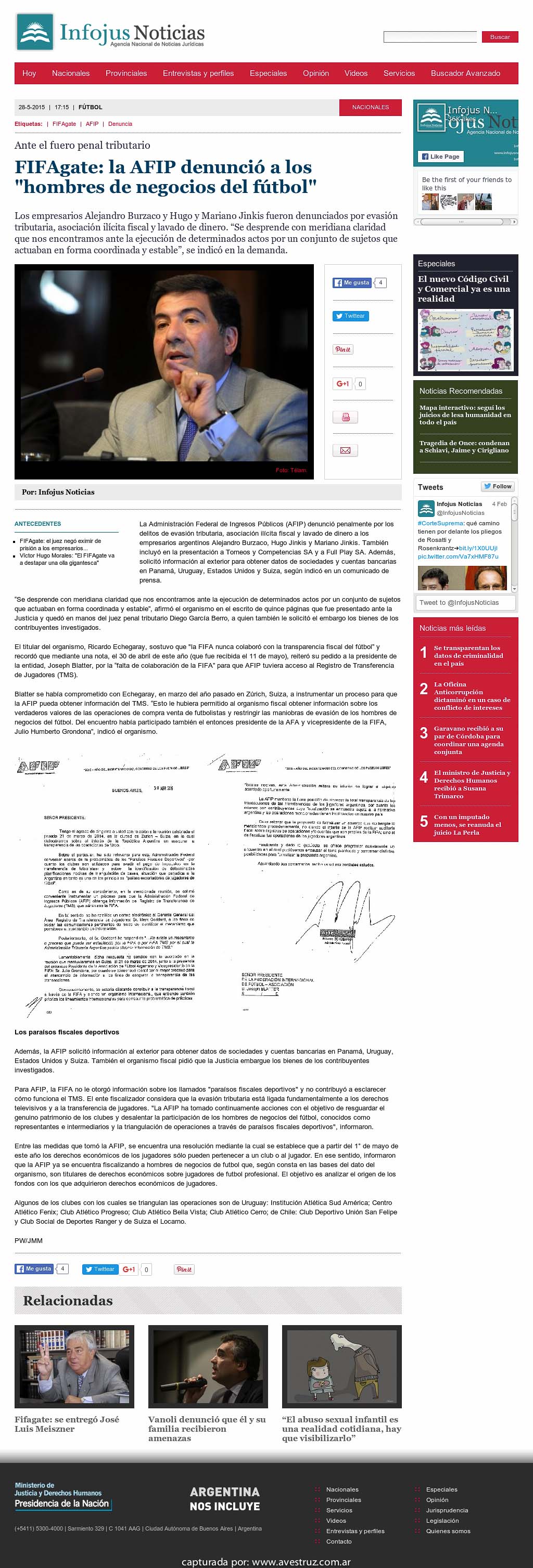 Nota de Infojus borrada