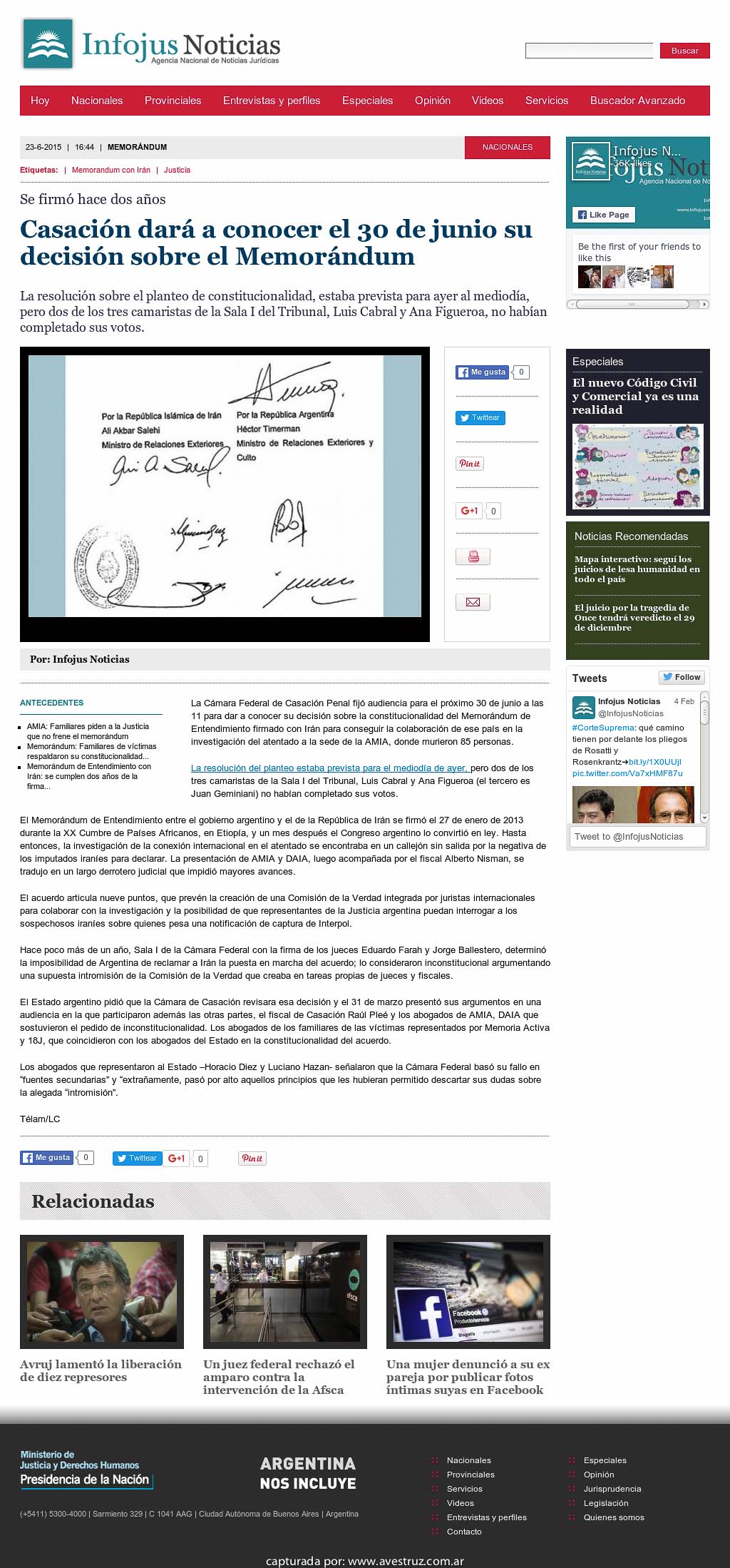 Nota de Infojus borrada