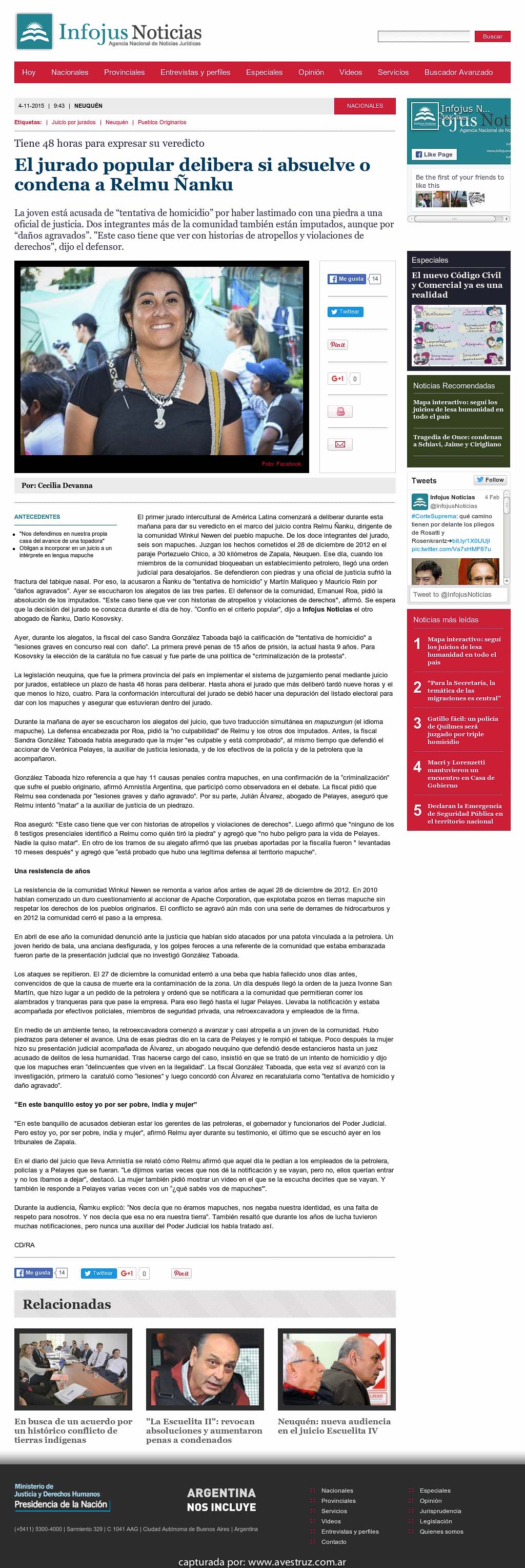 Nota de Infojus borrada