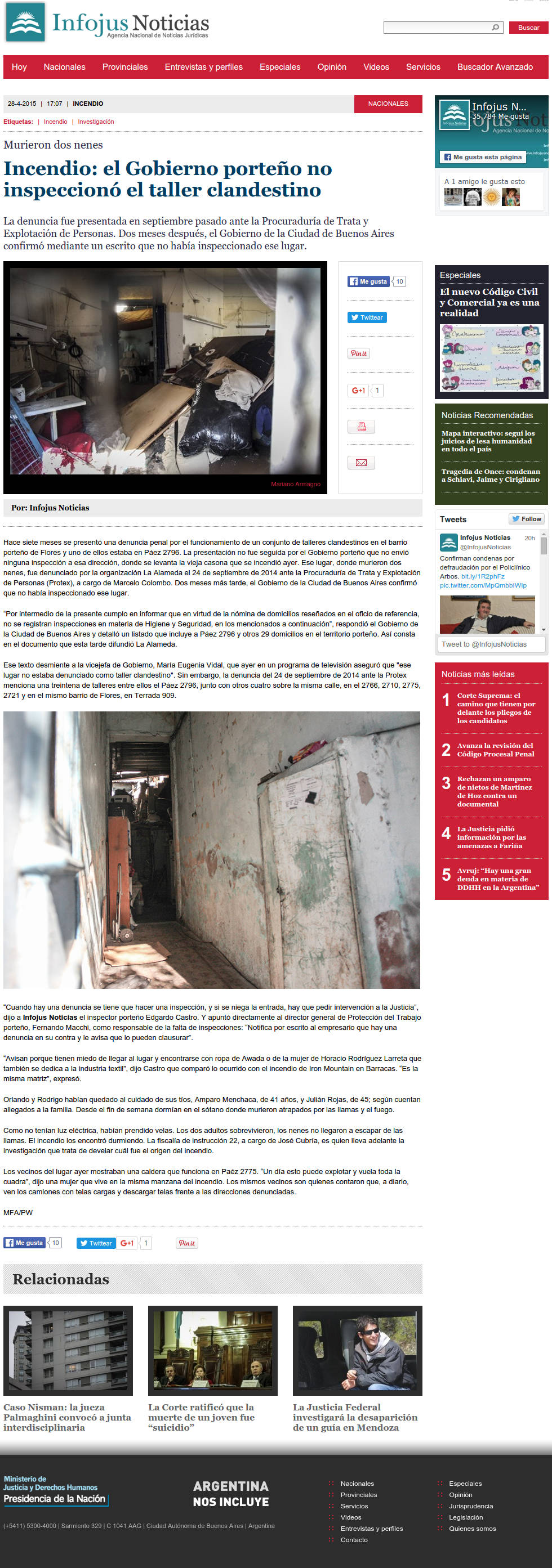 Nota de Infojus borrada